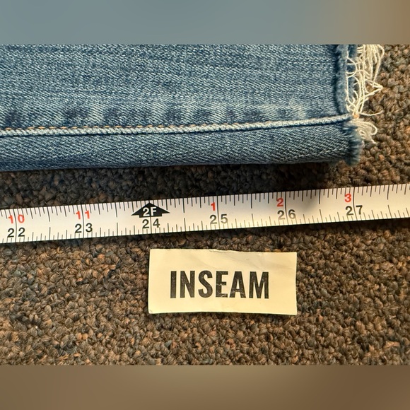 J. Crew High Rise Vintage Skinny Button Fly Raw Hem Denim Jeans Women's Size 32 - Picture 8 of 9